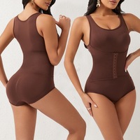 Combinaisons pour femmes avec ceinture, contrôle ferme du ventre, respirantes, corsets de maintien de la taille, décorations à crochets, body sculptant