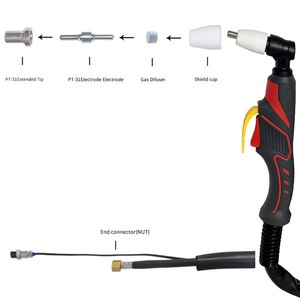 Pièces de torche de machine de découpe OEM, accessoires de découpeur <span class=keywords><strong>plasma</strong></span> CUT 40, torche de découpe <span class=keywords><strong>plasma</strong></span> à air <span class=keywords><strong>PT</strong></span>-<span class=keywords><strong>31</strong></span> <span class=keywords><strong>PT</strong></span> <span class=keywords><strong>31</strong></span> de 8 mètres pour <span class=keywords><strong>plasma</strong></span> 40 - Product Image 4