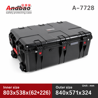 Vente flash - Boîte à outils étanche Andbao personnalisable OEM/ODM avec roues, trois couches, fermetures à loquets, indice de protection IP67, antichoc, garantie de 3 ans