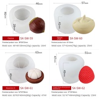 Moule en silicone jetable Sanxin AC pour bougies d'aromathérapie aux formes Orange, Fraise, Mangoustan et Odeur de Rose, outils de pâtisserie DIY