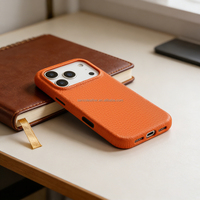 Nouvelle coque de luxe antichoc en cuir pleine fleur texture litchi pour iPhone 18 Pro Max en cuir de vachette véritable 2026