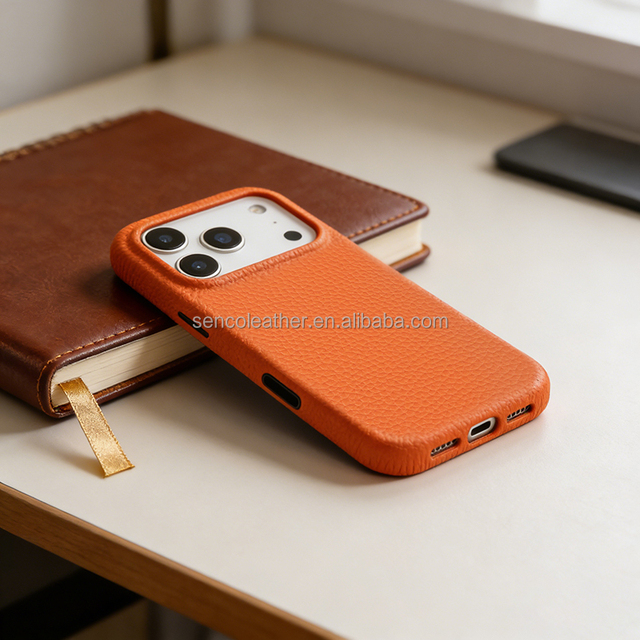 2026 New Litchi Texture Top Grain Leather Case for iPhone 18 Pro Max Genuine Cowhide Shockproof Luxury Cover