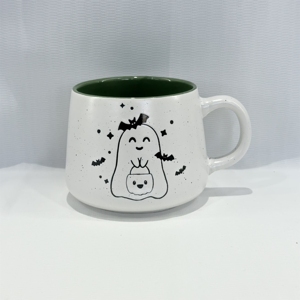 Good Price New Eco-friendly Food Safe Dishwasher & Microwave Safe Cartoon Pattern White Frosted <b>Ceramic</b> <b>Mugs</b> - Product Image 5