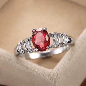 Anello F350 con Gemma Taglio Ovale in Argento 925 con Incastonatura a Pavé, Gioiello di Fidanzamento per Donna - Product Image 1