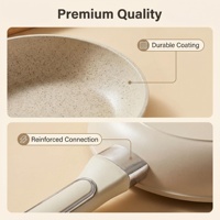 Poêle à frire en céramique antiadhésive avec logo personnalisé, base en aluminium à induction, durable, écologique, ensemble de casseroles pour la cuisine à domicile