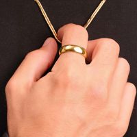 Bague unisexe tendance et simple en acier inoxydable, lisse, stable en couleur, lavable, pour couple, vente en gros