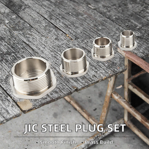 4J-04 9J-04 CAP 74Â °   37Â °   Conector JIC de Latón con Superficie Lisa, Baja Presión, BSPT M 1/2, Conector JIC M NIPPLE 1/2 Galvanizado - Product Image 2