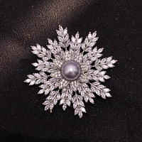 Broche Cœur en Strass Cristal Lune Raffinée Unisexe Élégante Simple Toutes Saisons pour Mariages Pulls Automne Hiver