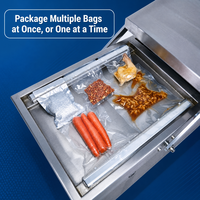 Machine d'emballage sous vide pour viande, fruits de mer, aliments cuits, légumes, céréales, fruits secs, scelleuse à double chambre pour supermarché