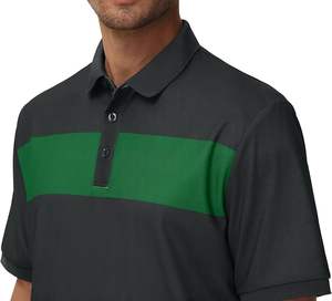 Polos De manga corta para hombre, polos De Golf De secado rápido, estampado De moda que absorbe la humedad, estampado De contraste - Product Image 1