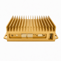 Dissipateur thermique en aluminium extrudé usiné CNC sur mesure avec inserts en cuivre pour module d'alimentation, refroidissement industriel