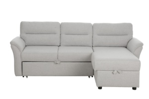 SX-81459 <strong>Sofa</strong> <strong>Bed</strong> Wooden <strong>Frame</strong> With Extendable Linen Fabric for Living Room or Bedroom Includes Storage Features - Product Image 2