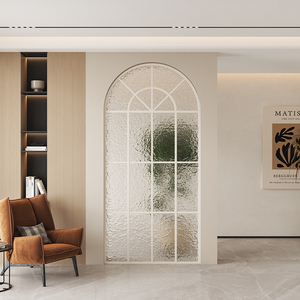 Hiện đại tùy chỉnh lối vào sắt nghệ thuật nước gợn cầu vồng kính phân vùng màn hình thân thiện với môi kết thúc cho Mỹ cong sống - Product Image 2