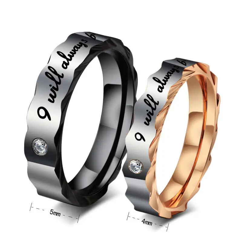 Hot Sale Titanium Couple Rings Lord Of The Rings 316L stainless Steel Wedding Jewelry Men's Ring For Couple