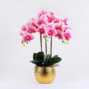 Fiori artificiali orchidee piante <span class=keywords><strong>con</strong></span> <span class=keywords><strong>vaso</strong></span> per la casa cucina ufficio scrivania tavolo festa di nozze Hotel decorazione disposizione - Product Image 2