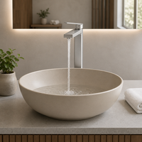 Robinet de lavabo haut en acier inoxydable 304, finition brossée, résistant à la rouille et à la corrosion, sans plomb, mitigeur de salle de bain personnalisé