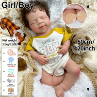 Poupée Reborn en Silicone avec Cheveux Implantés à la Main, Corps Entièrement Imperméable de Qualité Médicale, Mannequin d'Entraînement pour la Soins des Bébés, Jouet de Collection