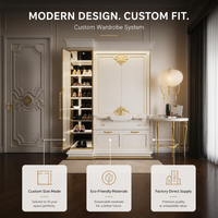 Armoire de chambre à coucher moderne en bois avec tiroirs et miroir, armoire de rangement à 4 portes, meubles de chambre à coucher pour la maison et l'hôtel