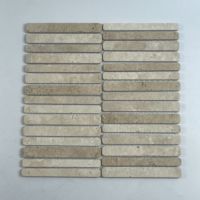 Vente en gros personnalisation bande de travertin carreaux de mosaïque en pierre de marbre pour sol et salle de bain mur hôtel villa