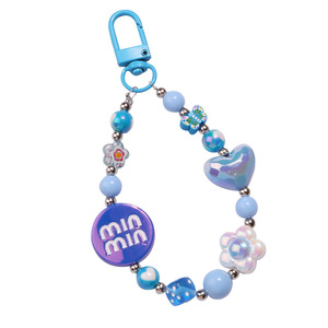 Mabei mới dễ thương bướm hoa thiết kế ánh sáng <span class=keywords><strong>Keychain</strong></span> kim loại mặt dây chuyền màu sắc thực sự Acrylic Đính cườm túi nhựa trang trí phụ kiện - Product Image 1
