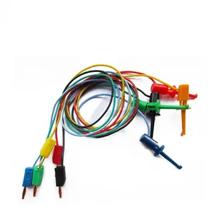 JIALUN-juego de cables de prueba, 2MM, conector Banana a Mini gancho de prueba, Cable Flexible