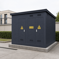 Unité de distribution d'énergie industrielle urbaine préfabriquée compacte à trois postes de transformation 630 kVA/800 kVA pour extérieur