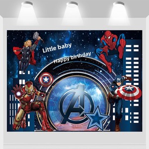Affiche d'anniversaire Marvel <span class=keywords><strong>Avengers</strong></span> pour fête de 1 an, toile de fond de banquet, décoration moderne Captain America, panneau numérique en KT - Product Image 3