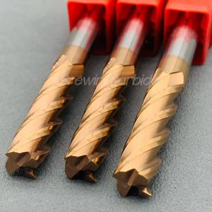 <strong>Tungsten</strong> Carbide 4 Flutes HRC55 Flat <strong>End</strong> <strong>Mill</strong> With Coating HRC55 Carbide Milling Cutter Cnc Milling Cutters - Product Image 3