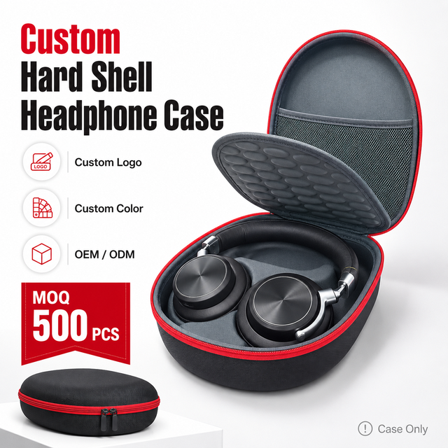Custom EVA Headphone Case Waterproof Shockproof Hard Shell Storage Bag with Custom Logo OEM ODM Manufacturer
