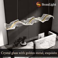 Lampes suspendues modernes à LED pour la cuisine et la salle à manger Suspension d'intérieur réglable en forme de rectangle pour lustre de table à manger