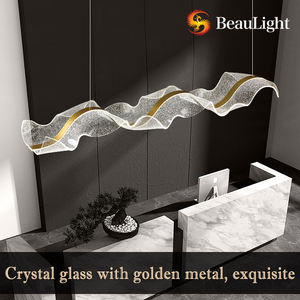 Lampade a sospensione a LED moderne per cucina e sala da pranzo regolabile luce a sospensione interna forma rettangolare per tavolo da pranzo lampadario - Product Image 3