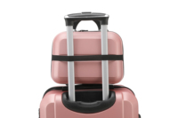 Valise de voyage en ABS légère avec roulettes pivotantes, serrure à clavier, ensemble de 4 pièces, sac de maquillage simple et tendance, voyage facile