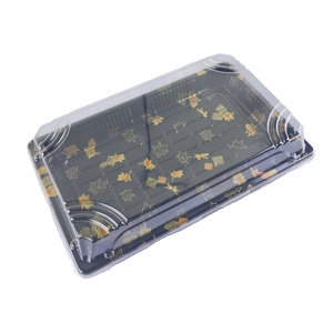 Vente en gros HYX-1103 Plateaux en plastique PET de haute qualité <span class=keywords><strong>Sushi</strong></span> & Hamburger Emballage Boîtes jetables avec logo personnalisé - Product Image 5