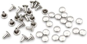 CRAFTMEMORE Kits de rivets à double capuchon, rivets tubulaires en métal pour le cuir, clous à riveter rapides pour artisanat du cuir VTDC Mm Cap Silver - Product Image 2