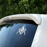 Autocollant de fenêtre maçonnique avec logo boussole et équerre pour voiture et camion, pour le commerce extérieur