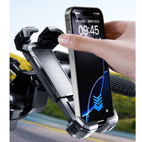 Support universel pour téléphone portable pour moto, vélo électrique, scooter, fixation sur guidon avec coussinet en silicone antichoc 4,7-6,8 pouces