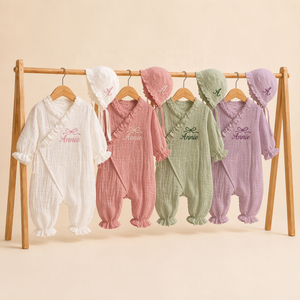 Tutina per Neonati Kaiyue Personalizzata in Cotone, Set 2 Pezzi con Ricami e Volant - Product Image 1