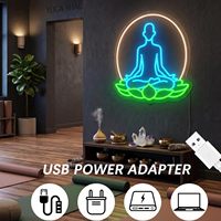 Enseigne néon personnalisée Aura Yoga, lumière néon pose lotus méditation, enseignes néon personnalisées, écran d'affichage électronique