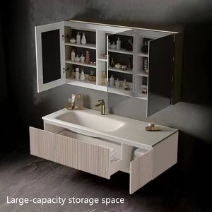 Rắn gỗ phòng tắm Tủ hot-cong tích hợp gốm lưu vực pháp phong cách thông minh hiện đại <span class=keywords><strong>LED</strong></span> khách sạn căn hộ biệt thự - Product Image 2