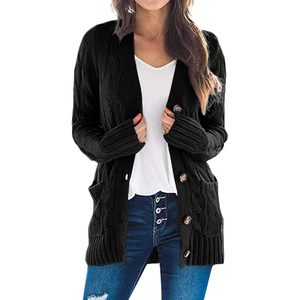 Custom Women's Open Front <b>Cardigan</b> Sweaters Fall Fashion Button Cable <b>Knit</b> <b>Chunky</b> Winter Outerwear Coats Printed Autumn - Product Image 6