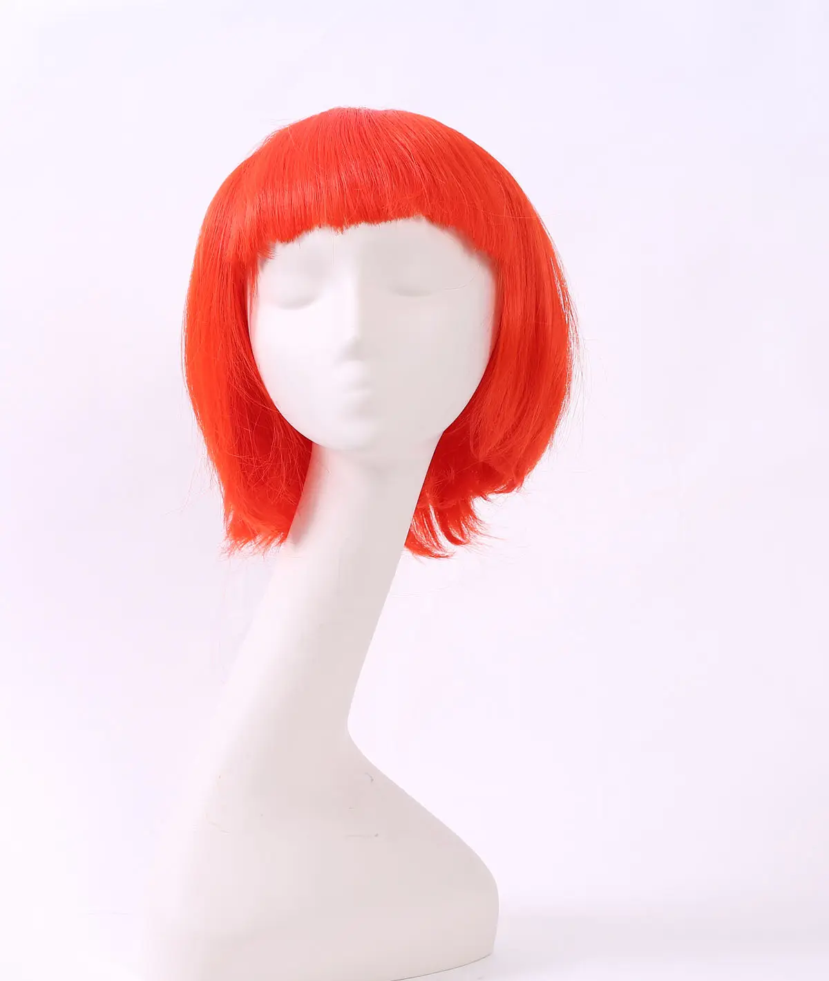 New Style Synthetic Bob Wigs Red Color Short Straight Hair Wigs With Bangs Cheapest Wigs