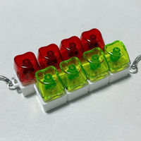 Porte-clés clavier mécanique 4 touches LED anti-stress personnalisé en forme de cœur, jouet clicker pour clavier PC