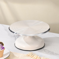 Fournitures de décoration de gâteaux, plateau tournant pour gâteau en alliage d'aluminium de 10 pouces et 12 pouces, plateau tournant antidérapant pour la décoration de gâteaux