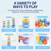Set Mainan Memancing Montessori Permainan Memancing Magnetik Kain Lembut untuk Balita 1-3 Tahun Mainan Mandi Edukatif Menghitung dan Menyortir untuk Anak-anak