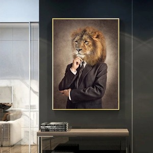 Pittura su tela Art Deco con animali astratti retrò <span class=keywords><strong>da</strong></span> parete con vestito di elefante leone per soggiorno decorazioni per la casa <span class=keywords><strong>Poster</strong></span> - Product Image 3