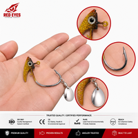 Échantillon Gratuit Hameçon à Tête Plombée en Forme de Poisson à Yeux Rouges, Anti-Dérapant, Réaliste, Vente en Gros, Leurre de Pêche pour Truite et Brochet en Rivière et Ruisseau