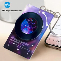 Creative Personalized Rotatable Record Design RFID Tag Acrylic NFC Music Album Player Keychain