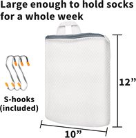 Sacs à linge suspendus pour chaussettes avec crochets en S Sacs à linge en maille pour machine à laver