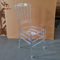 Chaise Napoléon transparente noire chaise Napoléon en résine pour les événements de mariage chaises d'hôtel en plastique acrylique transparent en gros