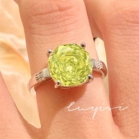 Bague Bowei géométrique en acier inoxydable avec zircone cubique, coupe rose, bijoux de luxe en cristal